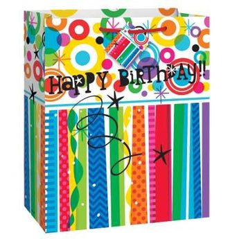 Sac Cadeau Moyen - Happy Birthday Coloré - Party Shop