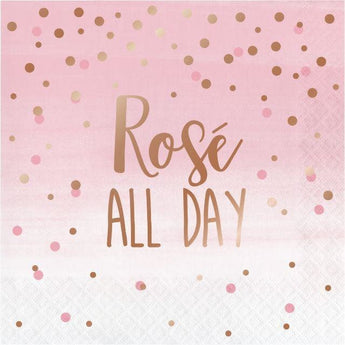 Serviettes De Table (16) - Tout En Rose (Rosé All Day) - Party Shop