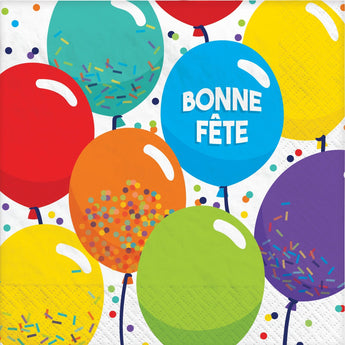 Serviettes De Table (16) - Ballons Bonne Fête - Party Shop