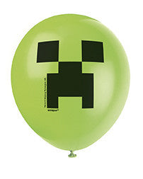 Sac De 8 Ballons En Latex 12''  - Pixel (Minecraft) - Party Shop