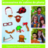 Unique - Accessoires Pour Photobooth (10) - Bois & Carreaux - Party Shop