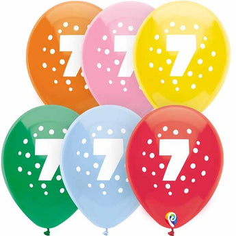 Sac De 8 Ballons Funsational - Chiffre 7 - Party Shop