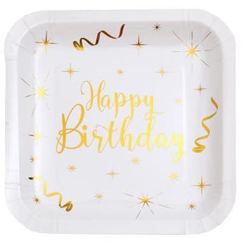 Assiette Happy Birthday Or (10) 9Po Party Shop