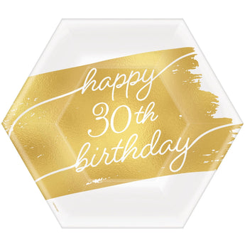 Assiette Hexagone (8) - Golden Age 30Th - Party Shop
