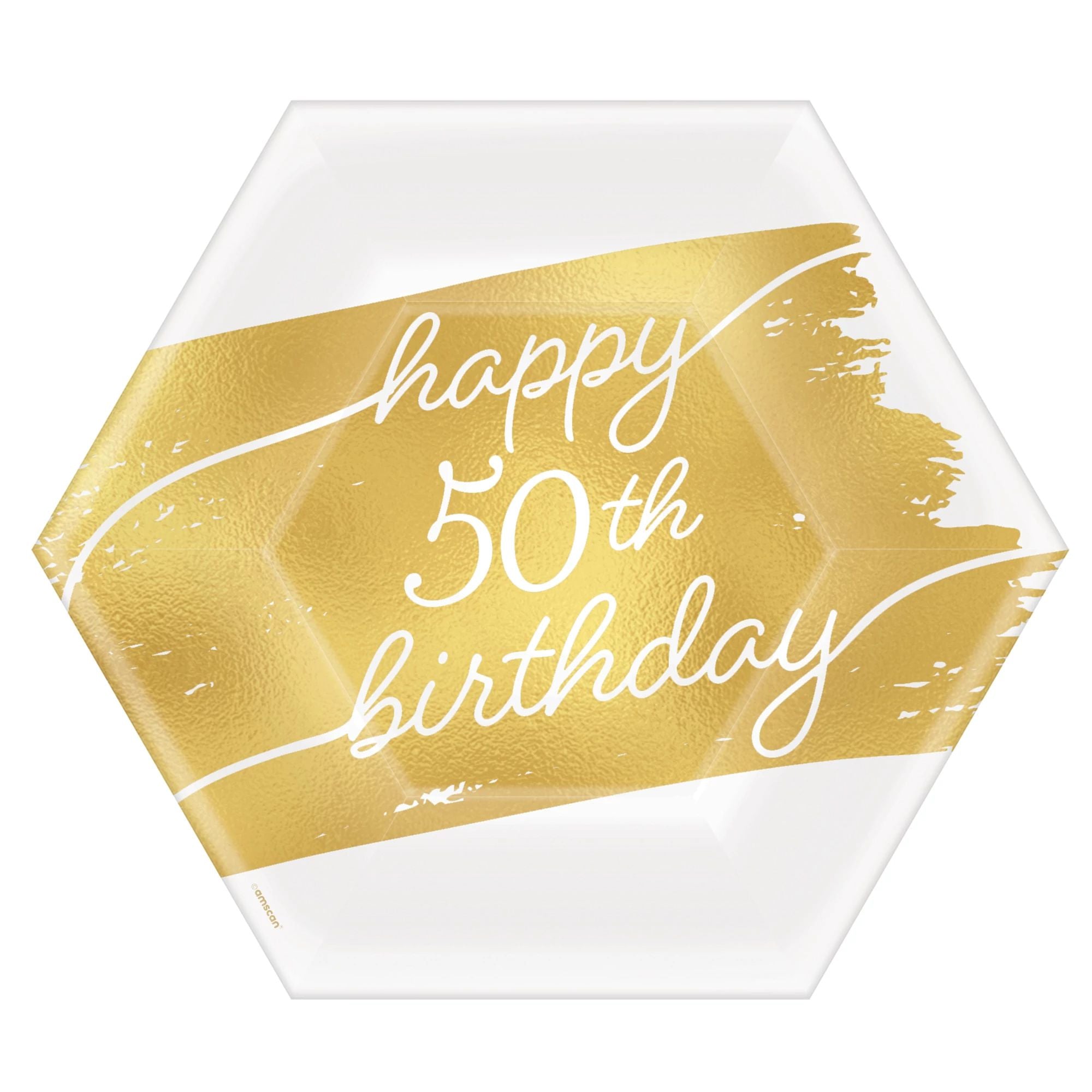 Assiette Hexagone (8) - Golden Age 50Th Party Shop