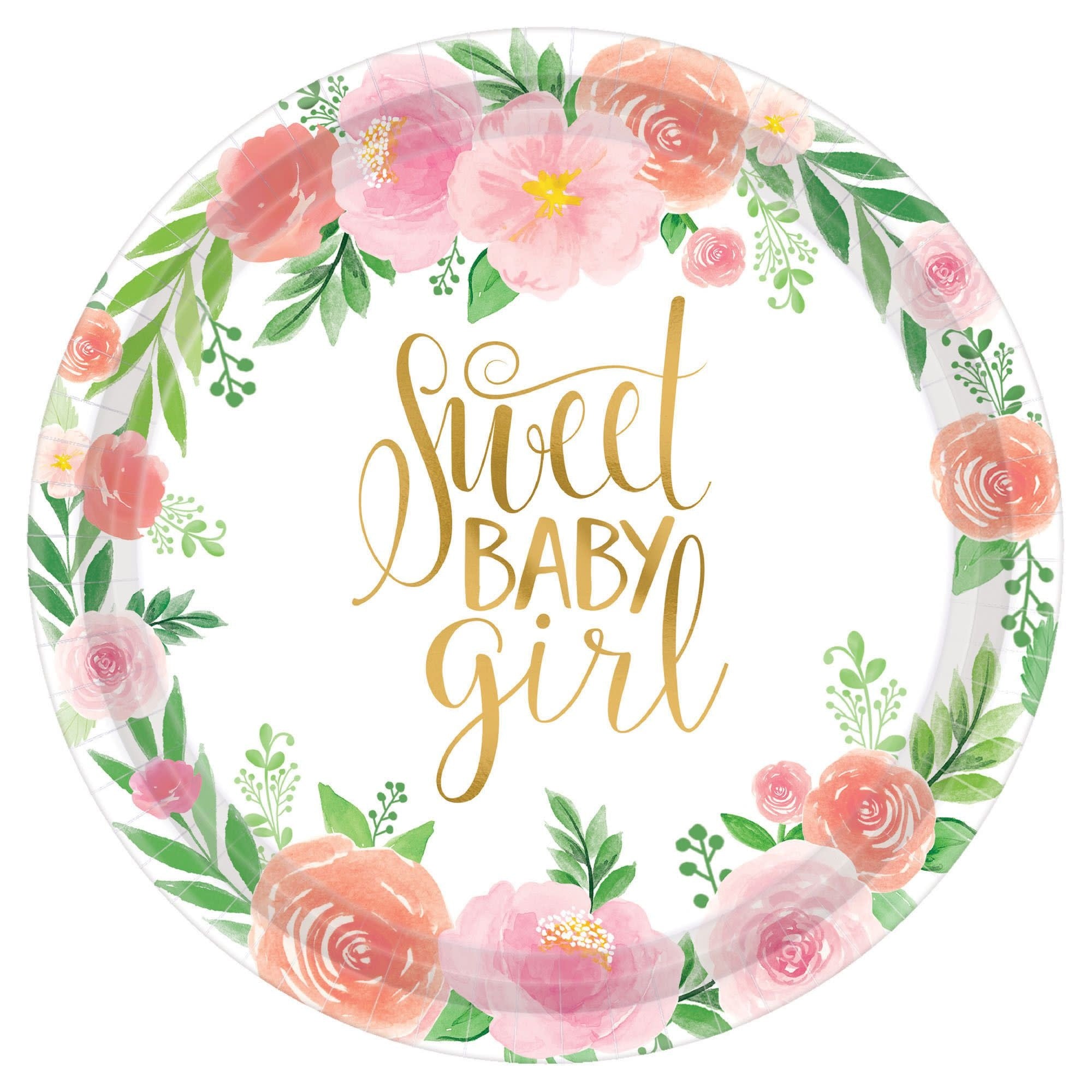 Assiettes 10.5Po (8) - Sweet Baby Girl Party Shop