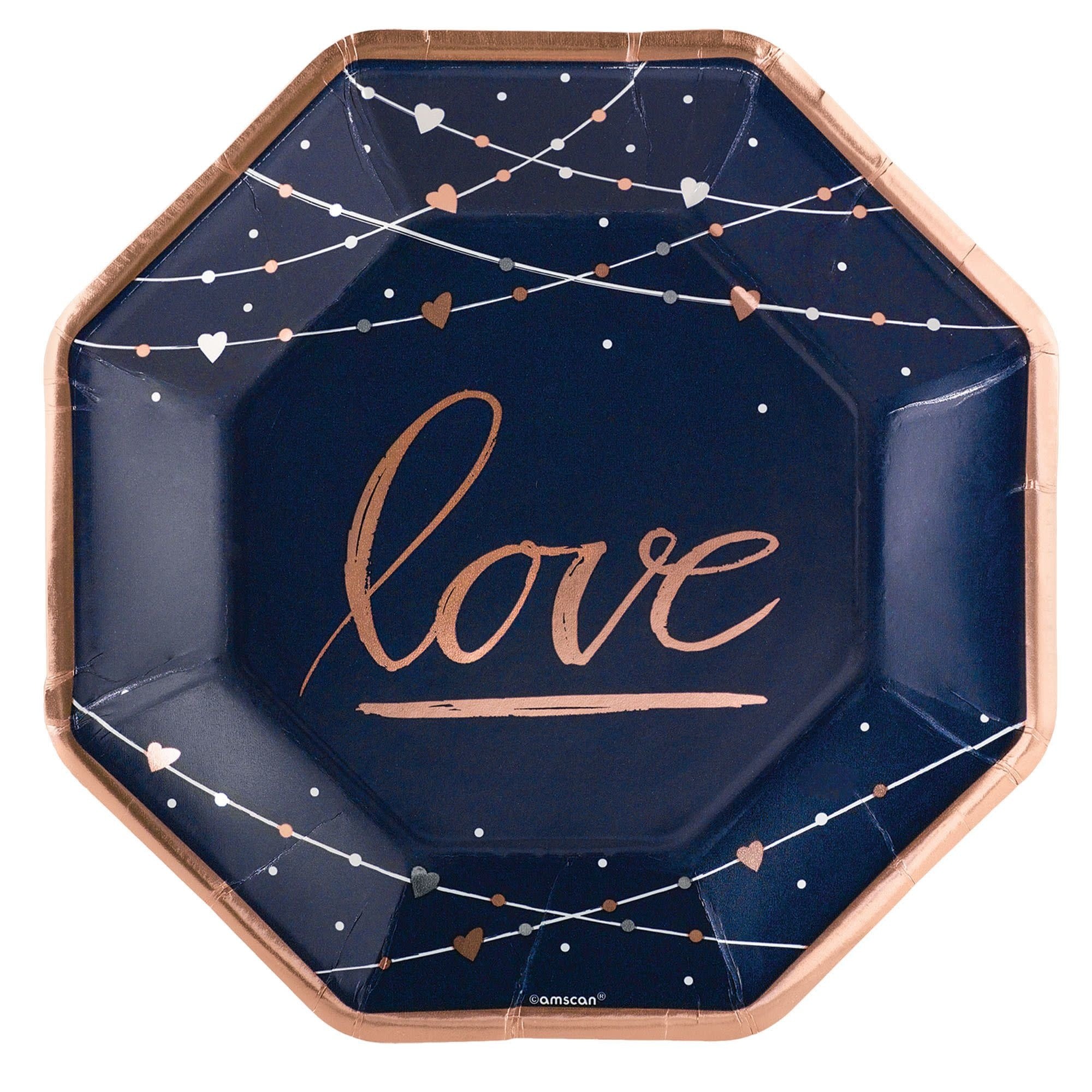 Assiettes 10Po Octogonale (8) - Navy Love Party Shop