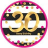 Amscan - Assiettes 7Po (8) Éclat Rose & Or  - 30 Ans - Party Shop