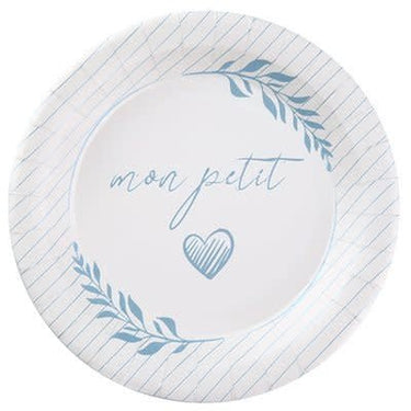 Santex - Assiettes 9Po (10) - Mon Petit Coeur - Bleu ciel - Party Shop