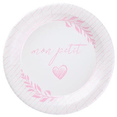 Santex - Assiettes 9Po (10) - Mon Petit Coeur Rose Pâle - Party Shop