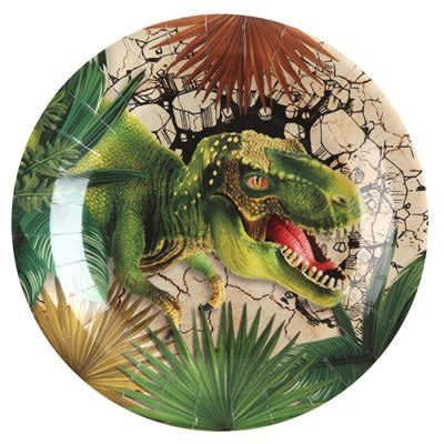 Assiettes 9Po (10) - Dinosaure Multicolore - Party Shop
