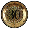 Santex - Assiettes 9Po (10) -  Étincelant Or 30 Ans - Party Shop