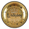 Santex - Assiettes 9Po (10) - Happy Birthday Or - Party Shop