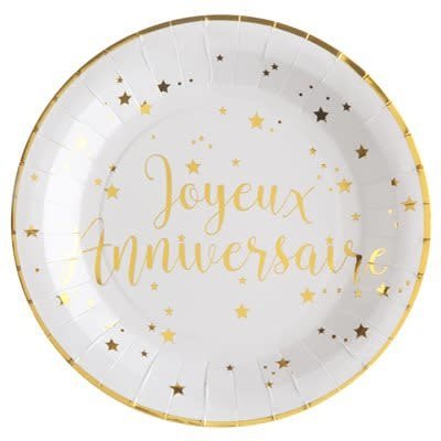 Assiettes 9Po (10) - Joyeux Anniversaire Party Shop