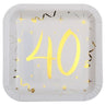 Santex - Assiettes 9Po (10) -  Or 40 Ans - Party Shop