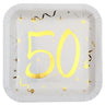 Santex - Assiettes 9Po (10) -  Or 50 Ans - Party Shop