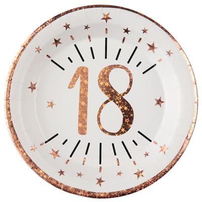 Assiettes 9Po (10) - Rose Gold 18 Ans Party Shop