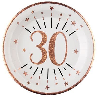 Assiettes 9Po (10) - Rose Gold 30 Ans Party Shop