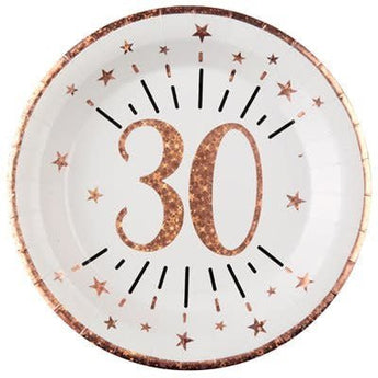 Assiettes 9Po (10) - Rose Gold 30 Ans Party Shop