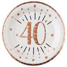 Santex - Assiettes 9Po (10) - Rose Gold 40 Ans - Party Shop