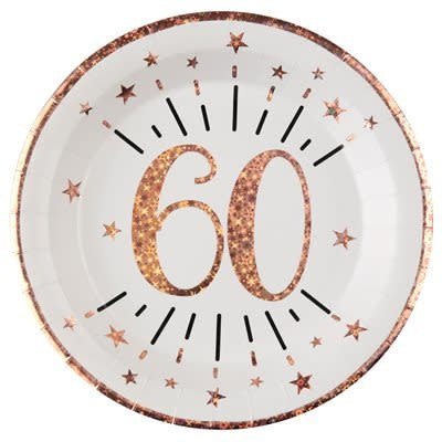 Assiettes 9Po (10) - Rose Gold 60 Ans Party Shop