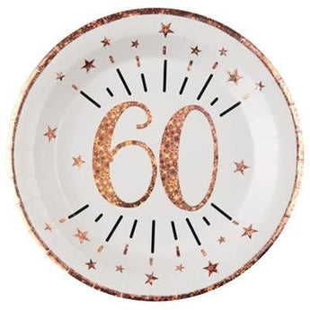 Assiettes 9Po (10) - Rose Gold 60 Ans Party Shop