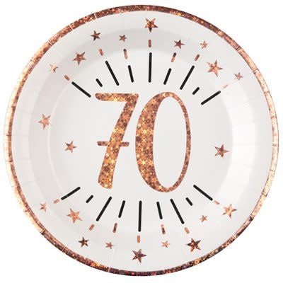 Assiettes 9Po (10) - Rose Gold 70 Ans Party Shop