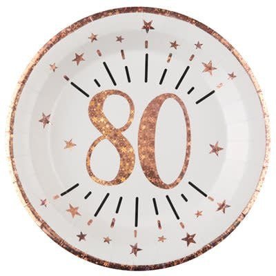 Assiettes 9Po (10) - Rose Gold 80 Ans Party Shop