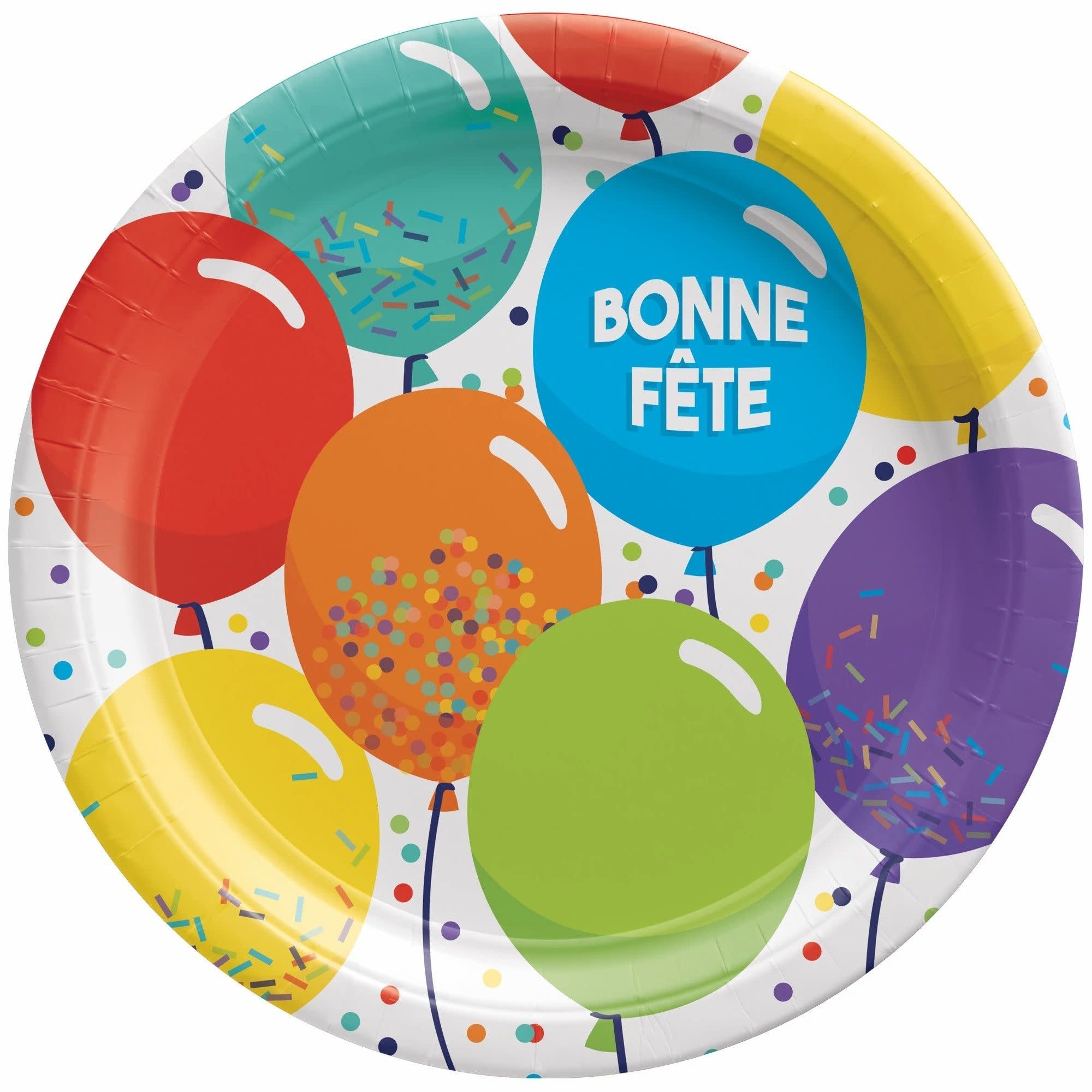 Assiettes 9Po (8) - Ballons Bonne Fête - Party Shop