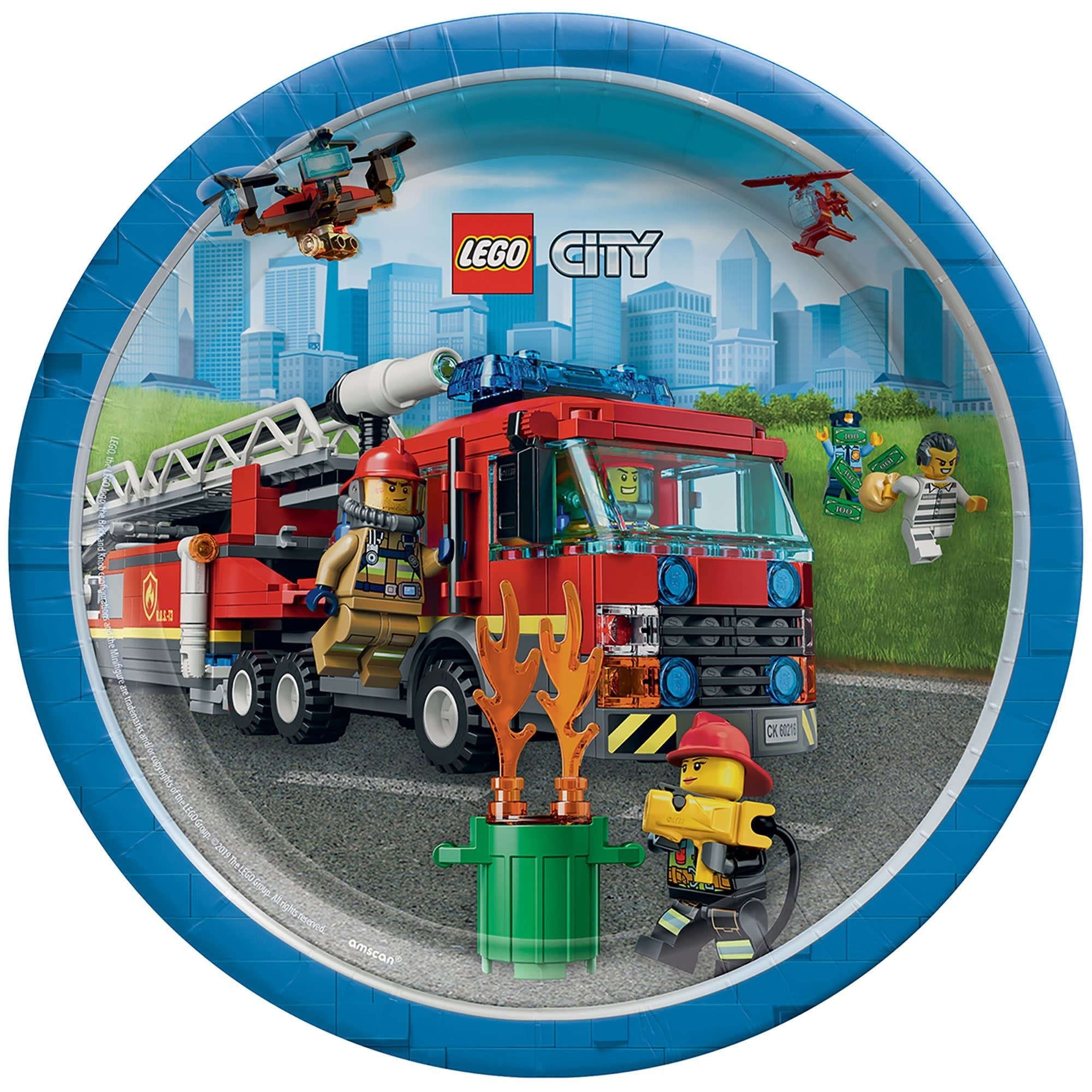 Assiettes 9Po (8) - Lego City Party Shop