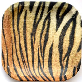 Assiettes 9Po (8) - Mixe 8 (Tigre-Leopard-Giraffe- Zebre) - Party Shop