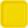Unique - Assiettes Carré 9Po (14) - Néon Jaune - Party Shop