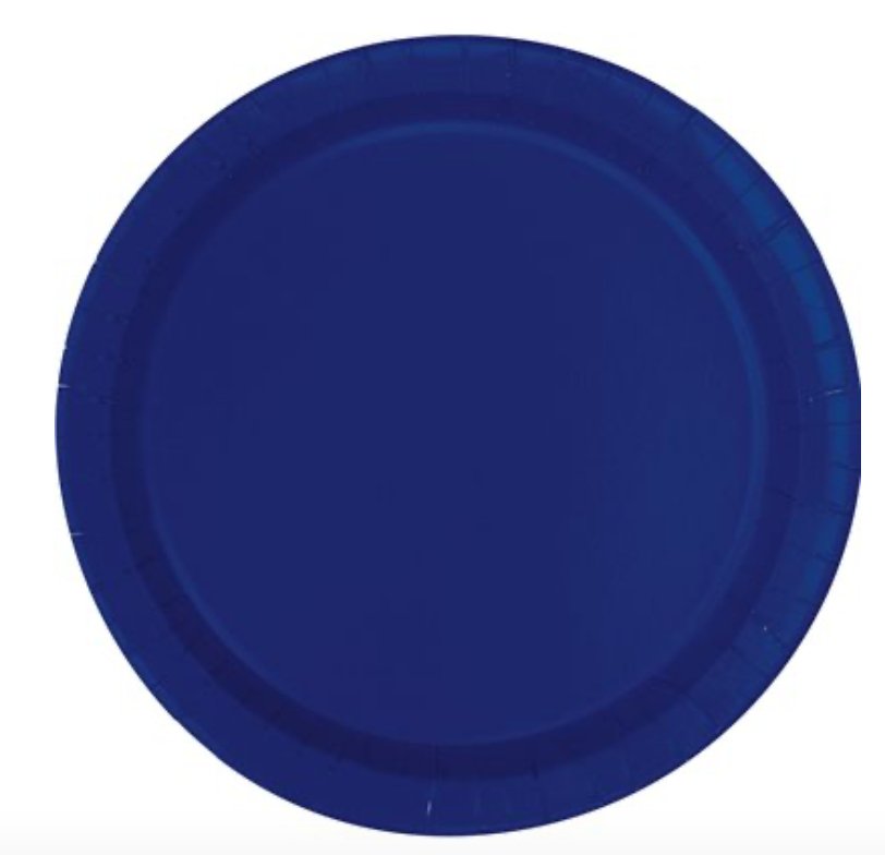 Assiettes De Carton 9'' (16) Bleu Navy Party Shop