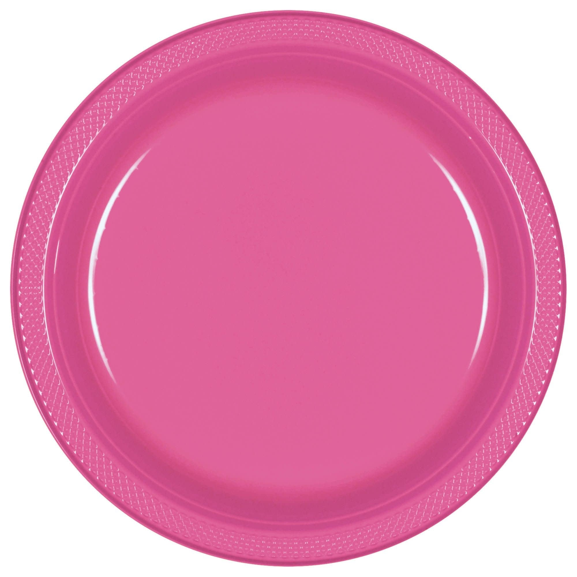 Assiettes De Plastique 7Po (20) - Rose Eclatant Party Shop