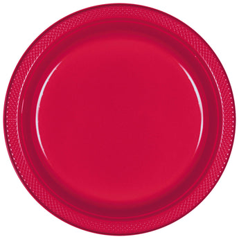 Assiettes De Plastique 7Po (20) - Rouge Pomme Party Shop