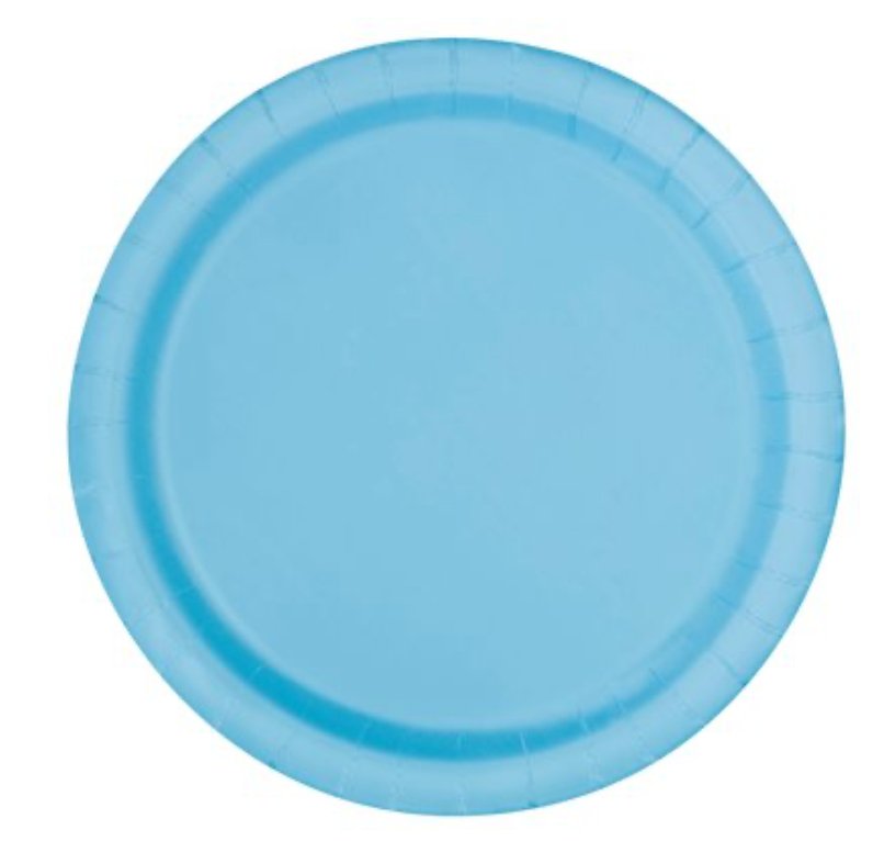 Assiettes En Carton 7Po (16Ct) - Bleu Poudre Party Shop