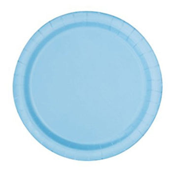 Assiettes En Carton 9'' (16Ct) Bleu Poudre Party Shop