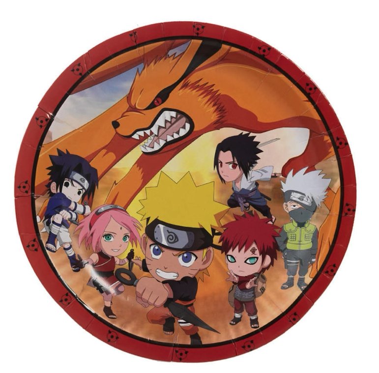 Assiettes En Carton 9Po (10) - Naruto - Party Shop