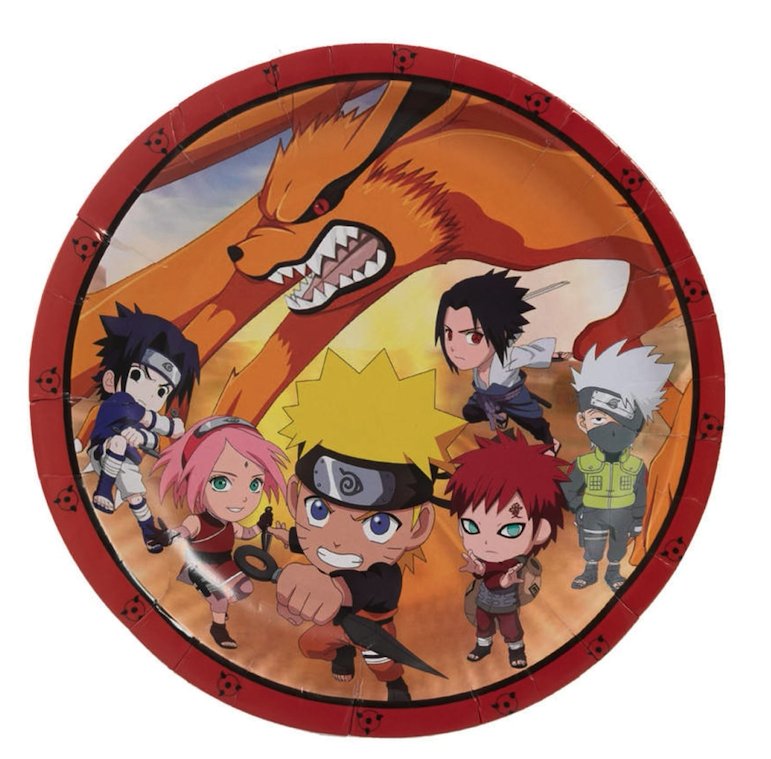 Assiettes En Carton 9Po (10) - Naruto Party Shop