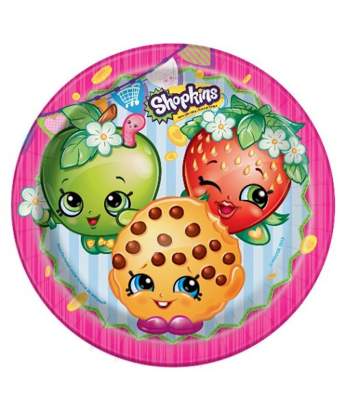 Assiettes En Carton 9Po (8) - Shopkins Party Shop