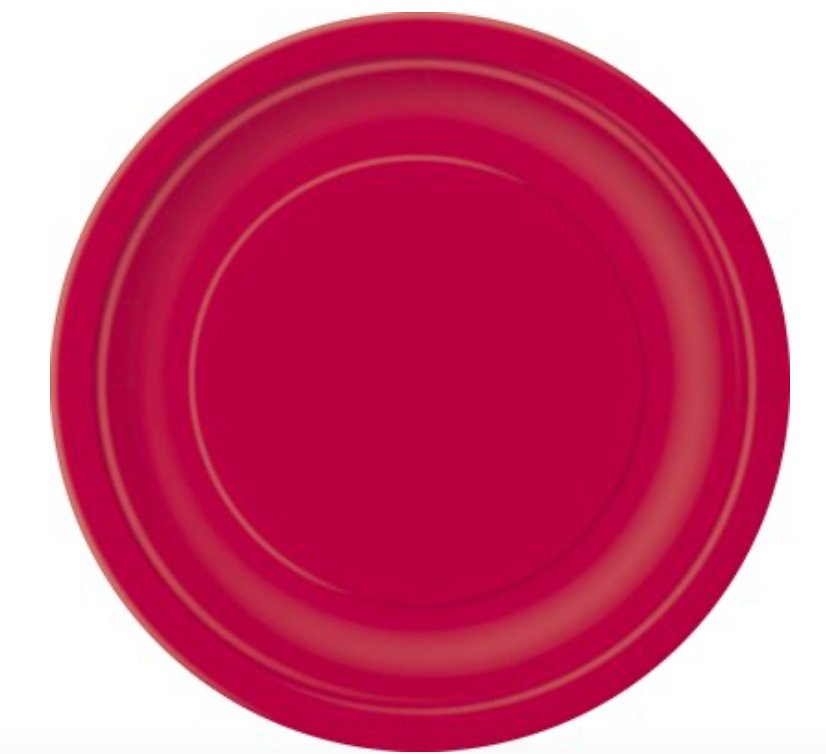 Assiettes En Cartons 7Po (16Ct) Rouge Rubis Party Shop