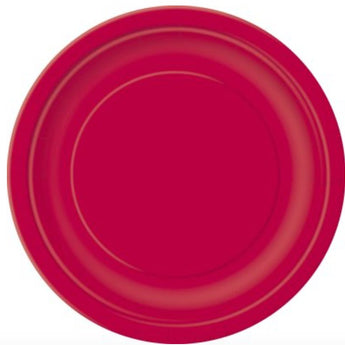 Assiettes En Cartons 7Po (16Ct) Rouge Rubis Party Shop