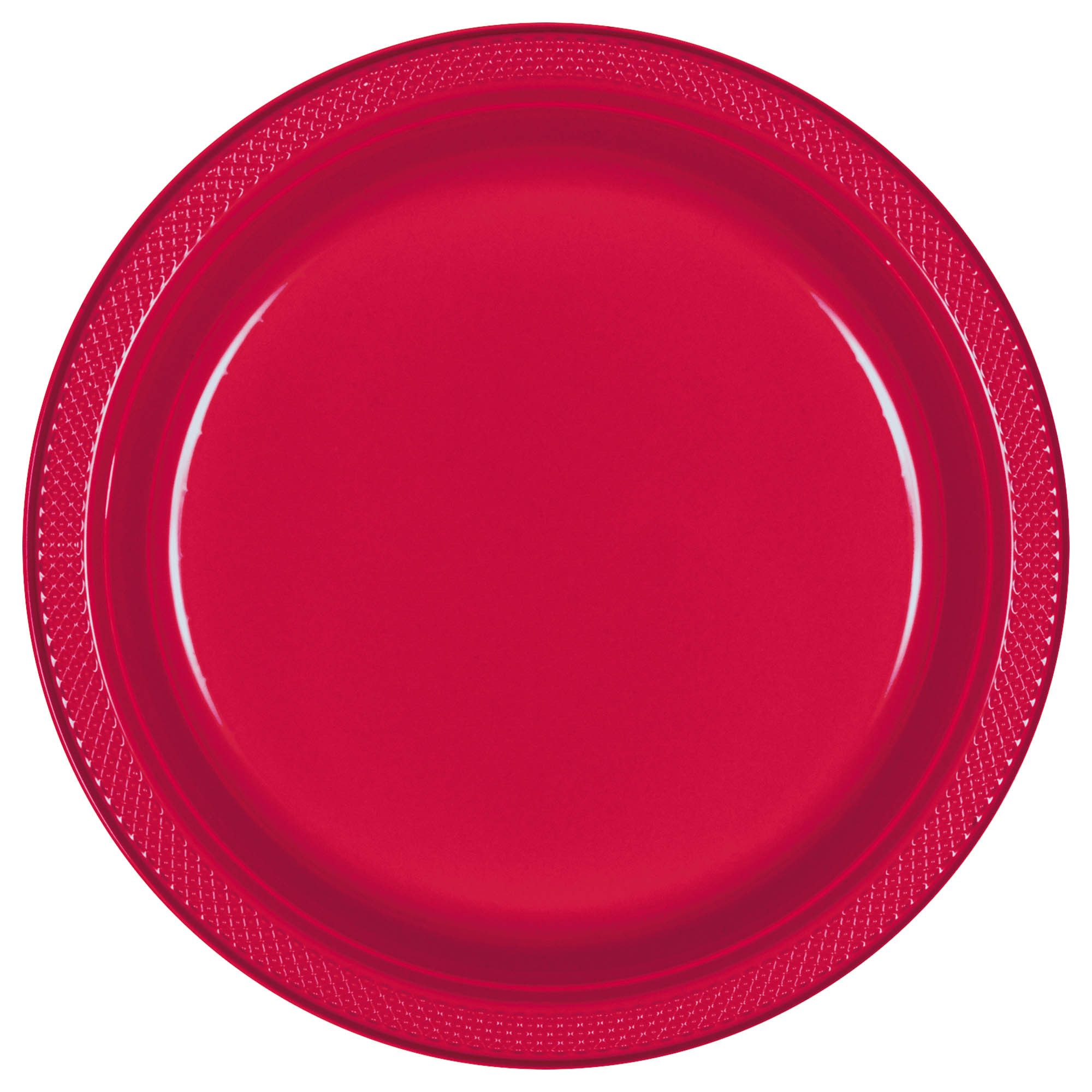 Assiettes En Plastique 10Po (20) - Rouge Party Shop