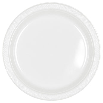 Assiettes Plastique 10 1/4 (20) - Blanc Party Shop