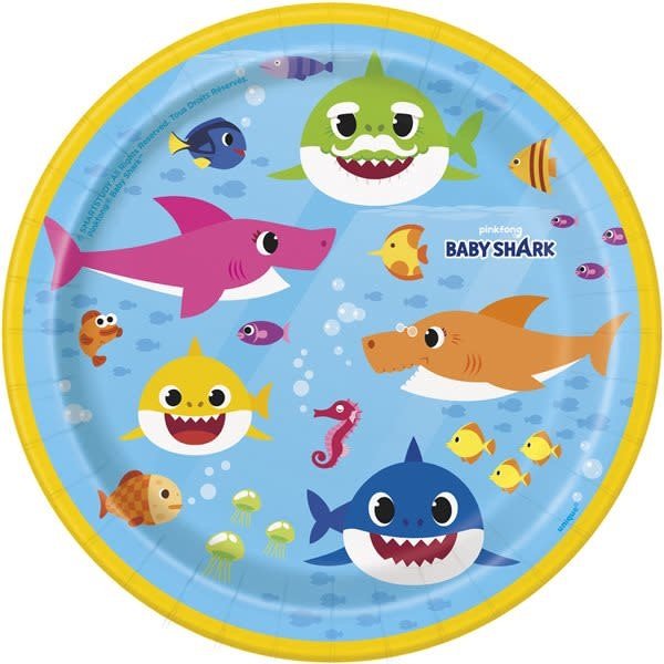 Assiettes Ronde 7Po (8) - Baby SharkParty Shop