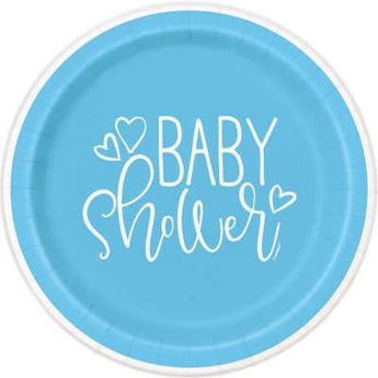 Assiettes Rondes 7Po (8) Baby Shower - Bleu Party Shop