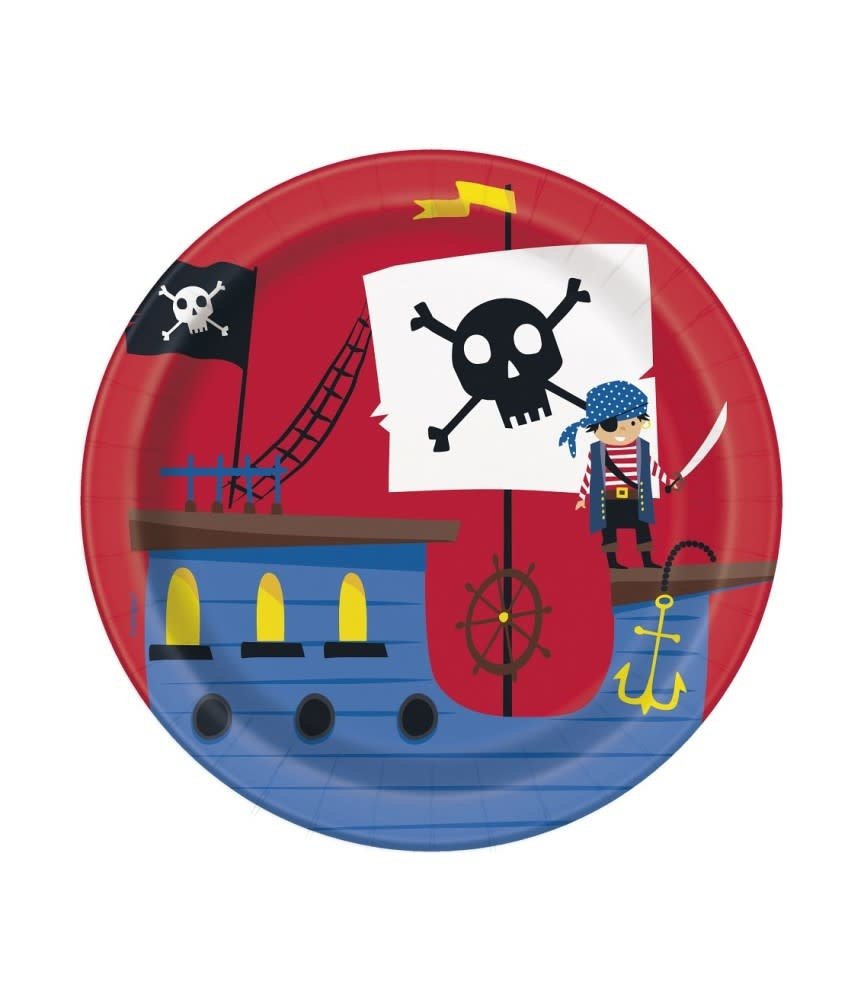 Assiettes Rondes 7Po (8) - Pirate Yoho - Party Shop