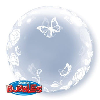 Ballon 24Po Déco Bubbles Fleurs & Papillons - Party Shop