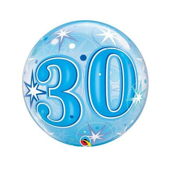 Ballon Bubble - 30 Ans Bleu - Party Shop
