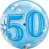 Ballon Bubble - 50 Ans Bleu - Party Shop